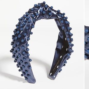 Lele Sadoughi Fairytale Blue Faux Leather Beaded Headband